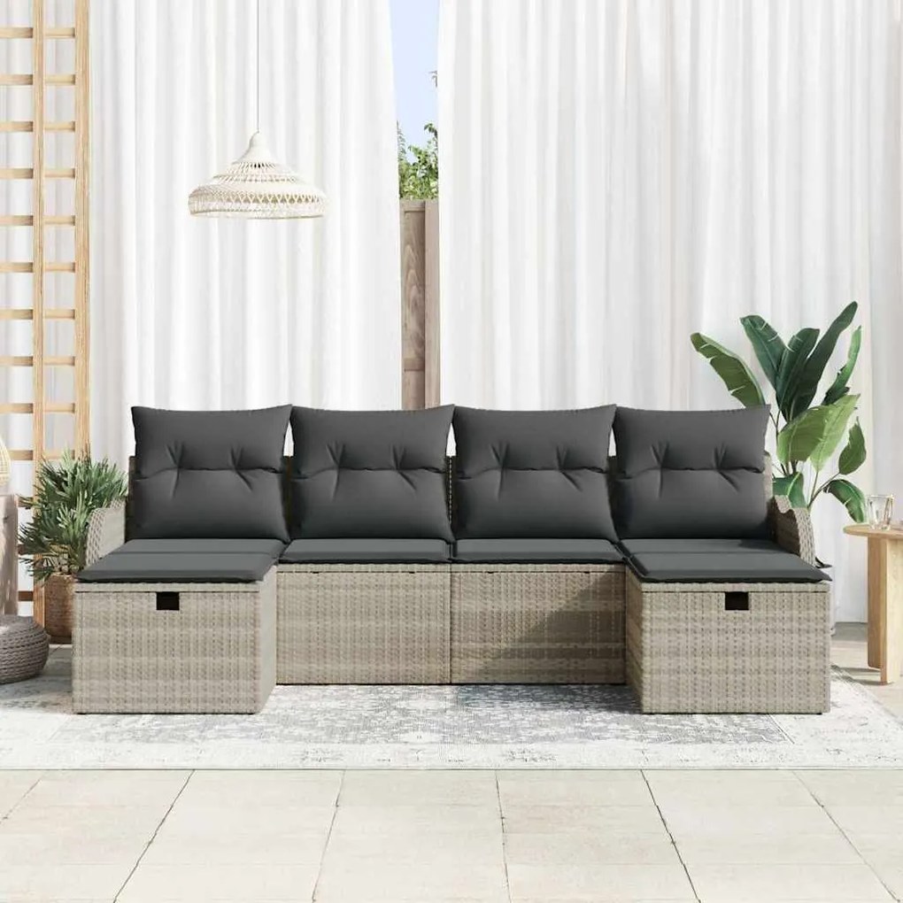 vidaXL Σετ Καναπέ Κήπου 6 pcs Ανοιχτό γκρι 231 x 117 x 85 εκ