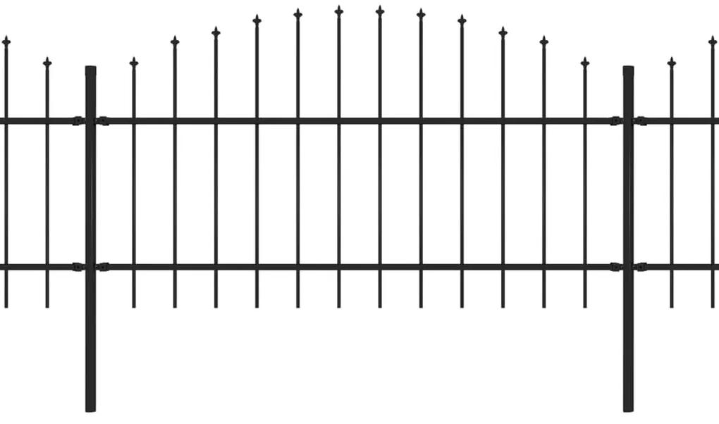 vidaXL Κάγκελα Περίφραξης με Λόγχες Μαύρα (1-1,25) x 13,6 μ. Ατσάλινα