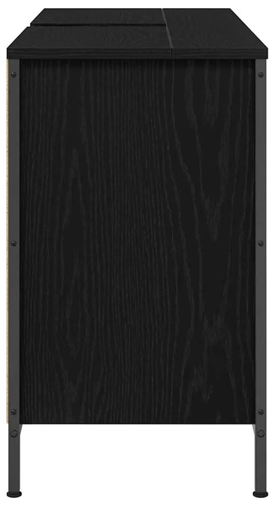 vidaXL ντουλάπι νιπτήρα με συρτάρια Μαύρη δρυς 90x34,5x60 εκ.