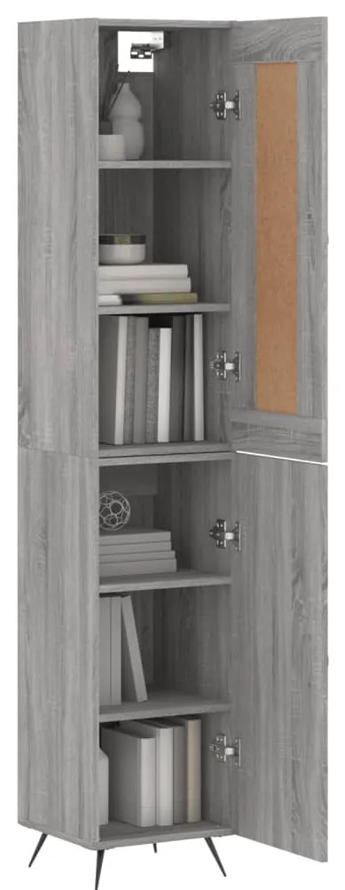 vidaXL Μπουφές Sonoma Γκρι 34,5 x 34 x 180 εκ. από Επεξεργασμένο Ξύλο