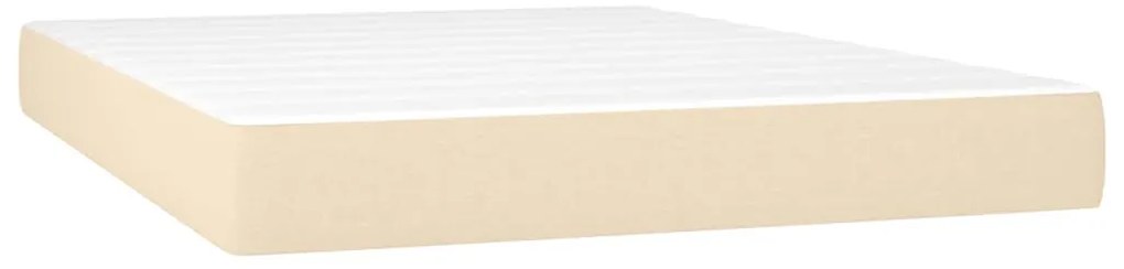 vidaXL Κρεβάτι Boxspring με Στρώμα Κρεμ 140x200 εκ. Υφασμάτινο