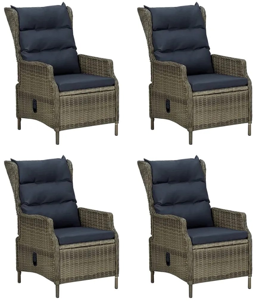 vidaXL Σετ Τραπεζαρίας Κήπου 5 Τεμαχίων Καφέ από Συνθετικό Ρατάν