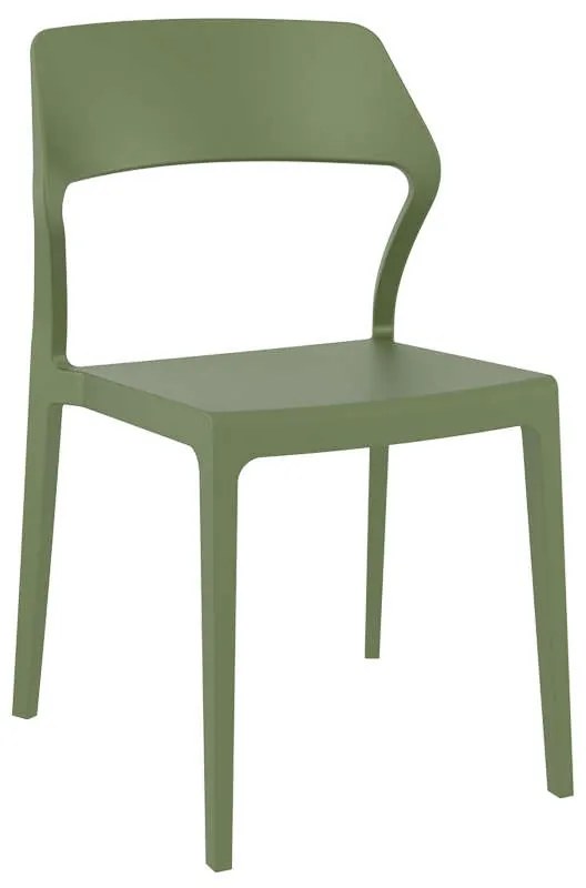 Καρέκλα Στοιβαζόμενη SNOW Olive Green PP 52x56x83cm