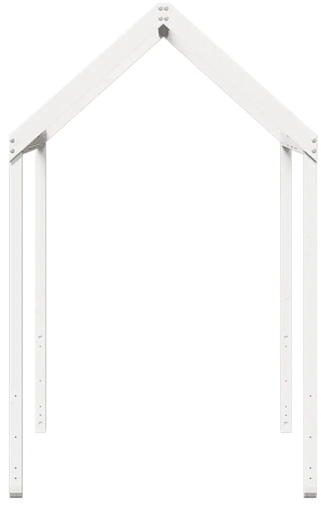 vidaXL Οροφή Κρεβατιού Παιδική Λευκό 217x95,5x159εκ. Μασίφ Ξύλο Πεύκου