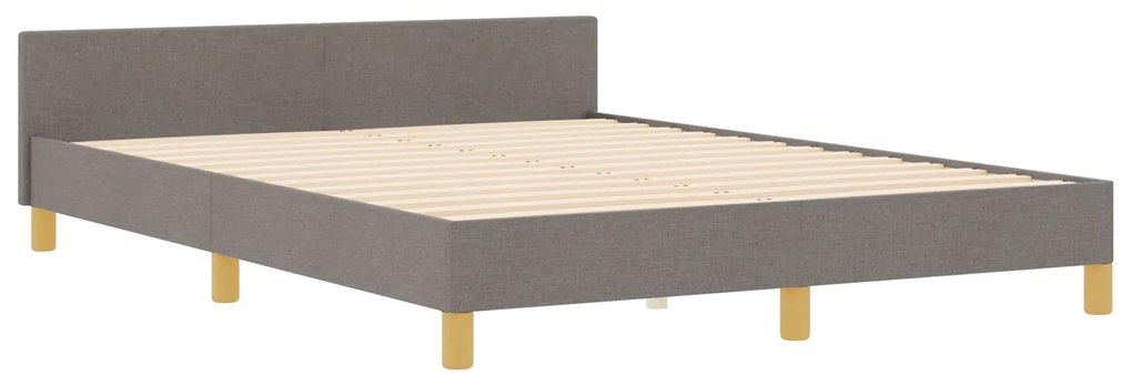 vidaXL Σκελετός Κρεβατιού με κεφαλάρι Taupe 140 x 190 cm ύφασμα