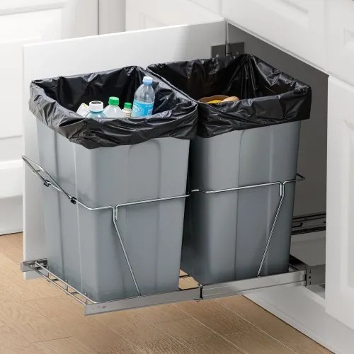 VEVOR Double Pullout Waste Container Under Cabinet Kitchen Bin Trash Can
