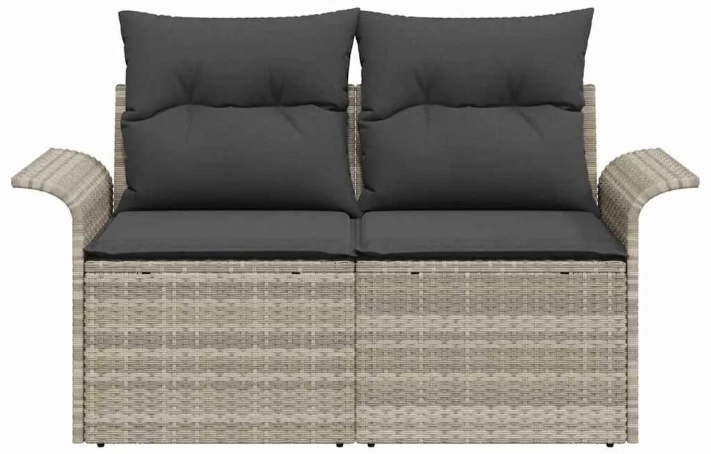 vidaXL Καναπές Κήπου Ανοιχτό γκρι 141 x 62 x 69 εκ. συνθετικό ρατάν