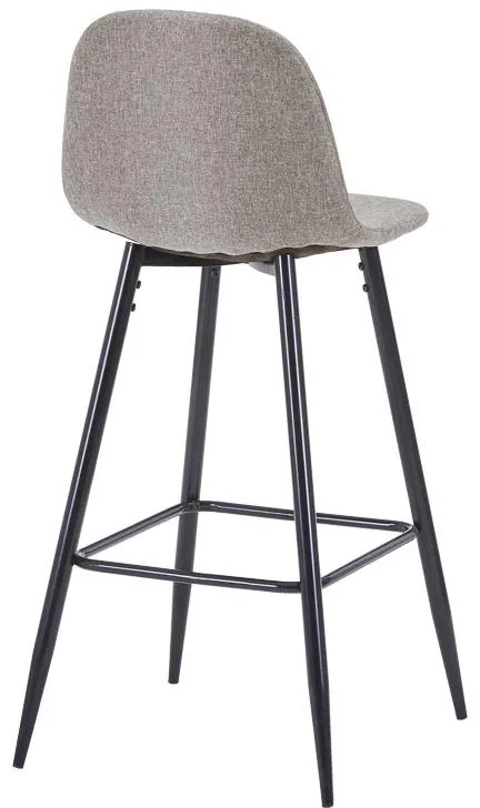 Σκαμπό μπαρ μεσαίου ύψους Bella ανοιχτό γκρι ύφασμα-πόδι μαύρο μέταλλο 41x47x93εκ 4αδα 41x47x93 εκ.