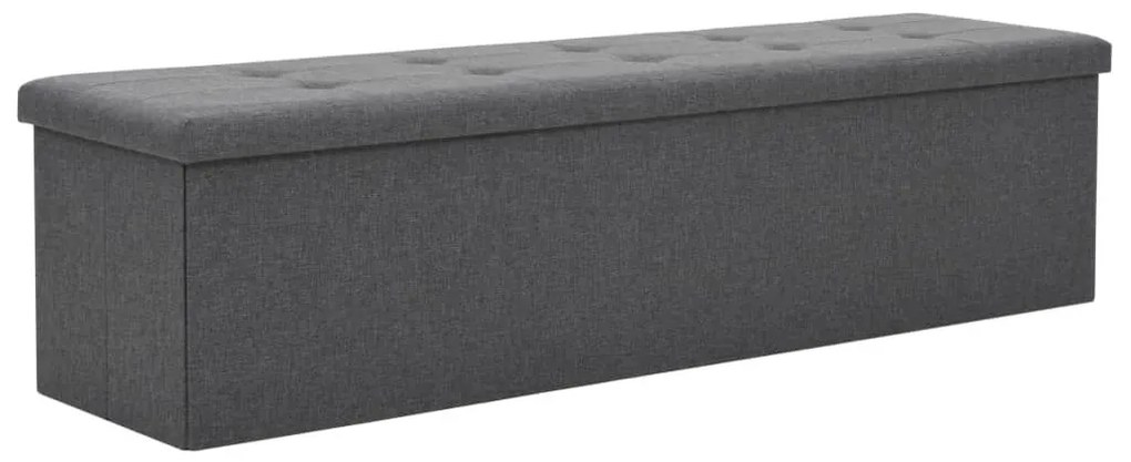 Πάγκος Αποθήκευσης Σκούρο Γκρι 150 x 38 x 38 εκ. Συνθετικό Λινό - Γκρι