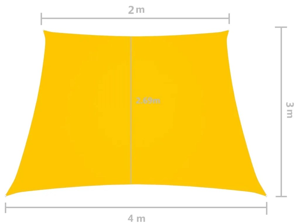 vidaXL Πανί Σκίασης Τρίγωνο Κίτρινο 2/4 x 3 μ. από Ύφασμα Oxford