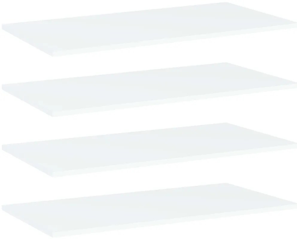 vidaXL Ράφια Βιβλιοθήκης 4 τεμ. Λευκά 80x40x1,5 εκ. από Επεξ. Ξύλο