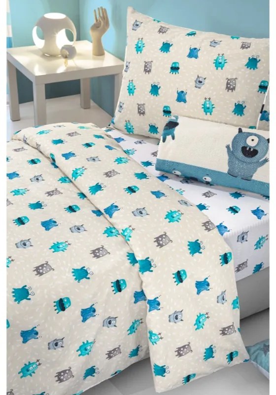 Σετ Σεντόνια Μονά Monsters Blue 2x(165x250) + 1x(50x70) - Saint Clair