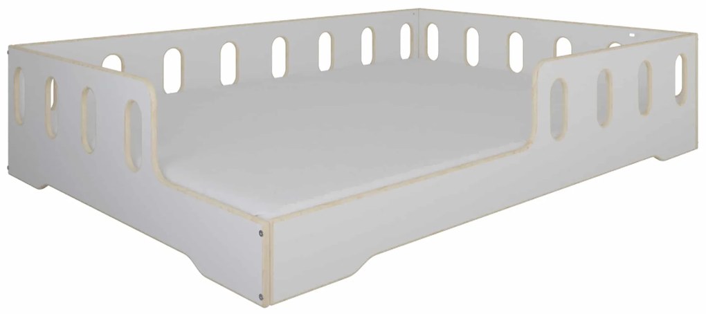 Κρεβάτι  Montessori Luna με κάγκελα White + Natural  140x200cm  BC50049WN  BabyCute