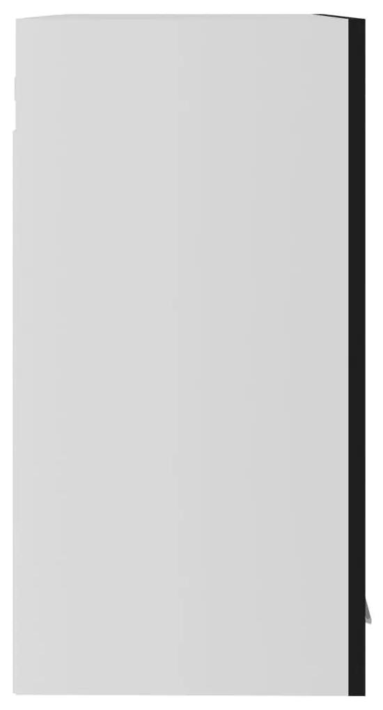 Ντουλάπι Κρεμαστό με Τζάμι Μαύρο 60x31x60 εκ. Μοριοσανίδα - Μαύρο