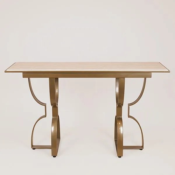 Κονσόλα Μεταλλική Χρυσή-Λευκή 140x40x80εκ. ESTHETI 750-39562