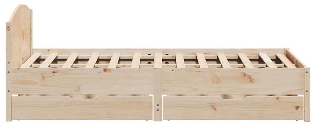 vidaXL Σκελετός Κρεβατιού Χωρίς Στρώμα 140x200 εκ Μασίφ Ξύλο Πεύκου