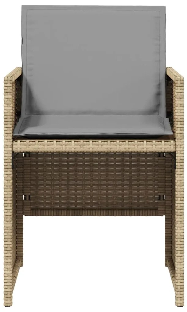 vidaXL Σετ Τραπεζαρίας Κήπου 5 τεμ. Μικτό Μπεζ Συνθ. Ρατάν &amp; Μαξιλάρια