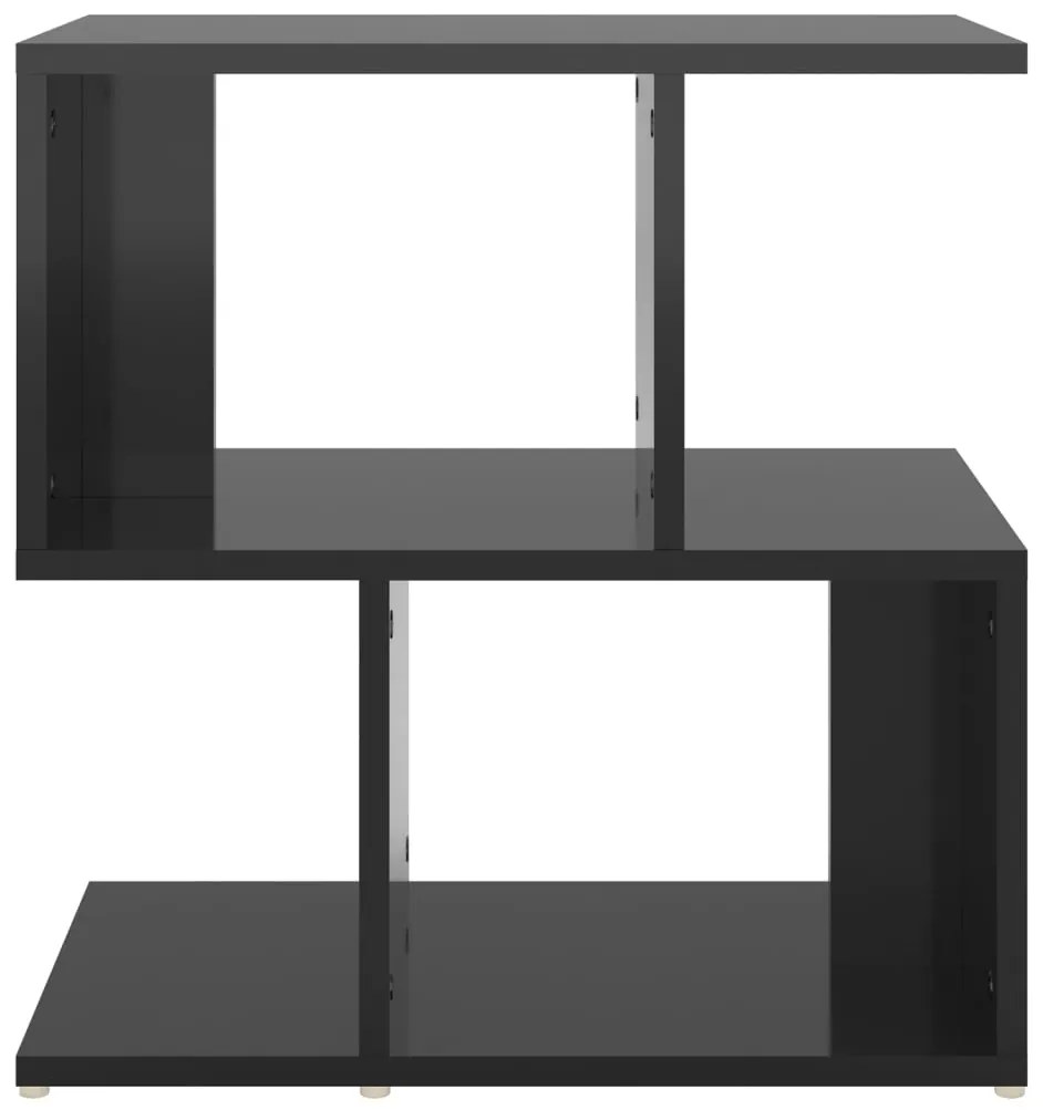 vidaXL Κομοδίνο Γυαλιστερό Μαύρο 50 x 30 x 51,5 εκ. από Μοριοσανίδα