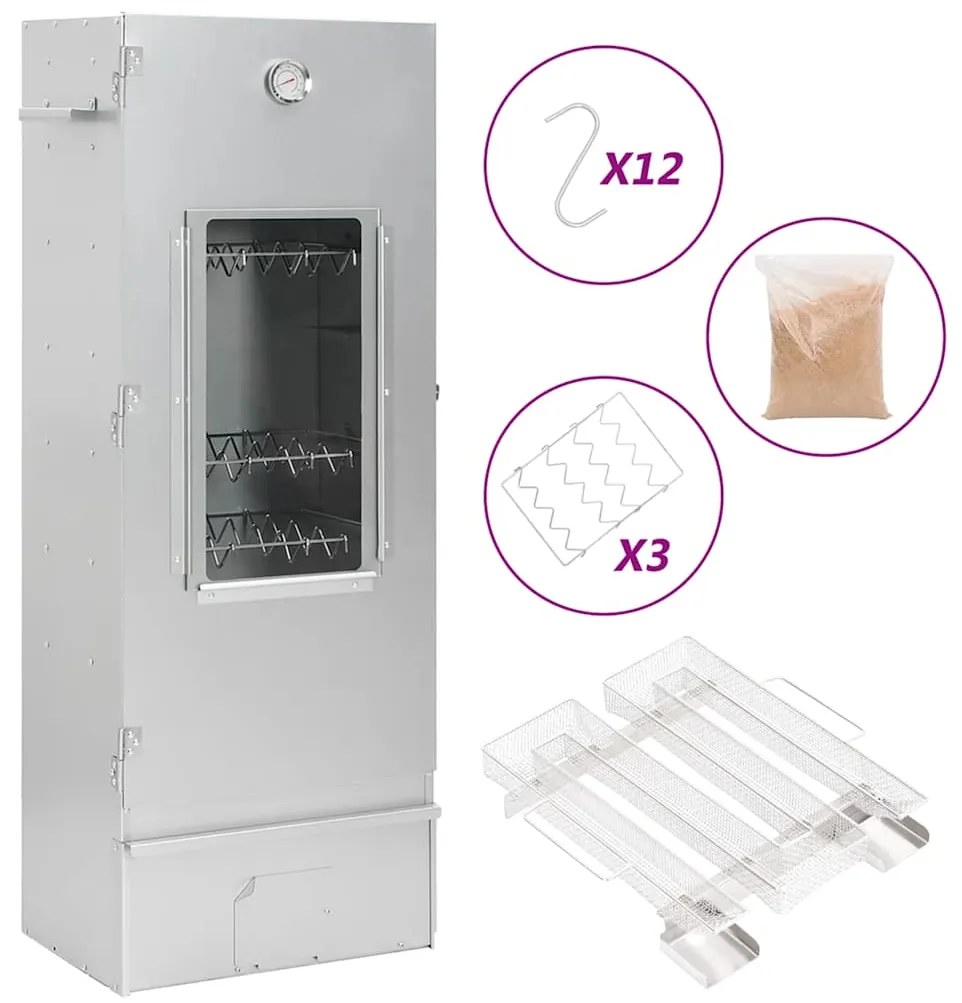 Καπνιστήριο Μπάρμπεκιου με Σύστημα Κρύου Καπνού Γαλβαν. Χάλυβας