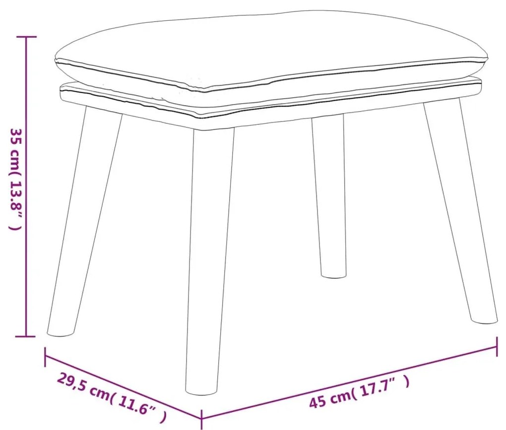 Υποπόδιο Ροζ 45x29,5x35 εκ. Βελούδινο - Ροζ