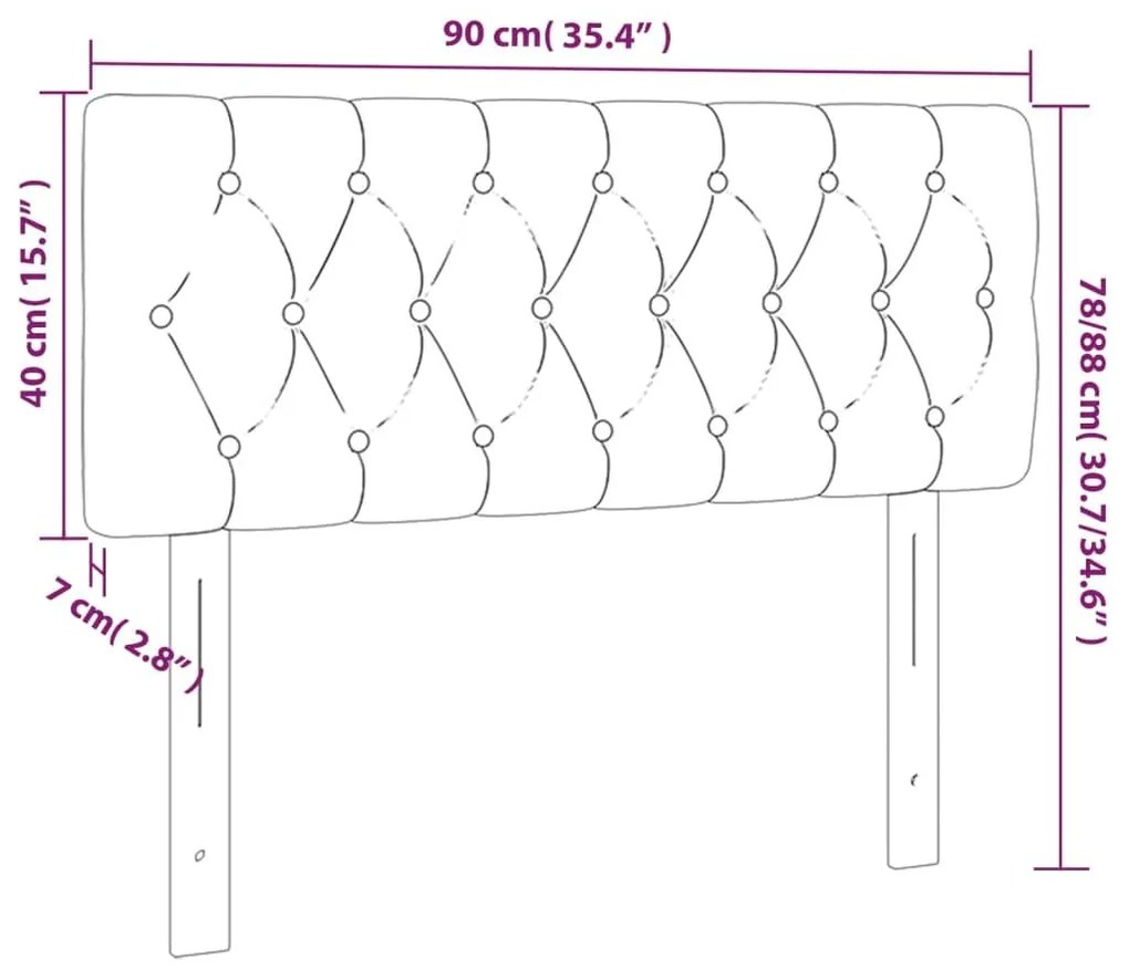 Κεφαλάρι Κρεβατιού Ανοιχτό Γκρι 90x7x78/88 εκ. Βελούδινο - Γκρι