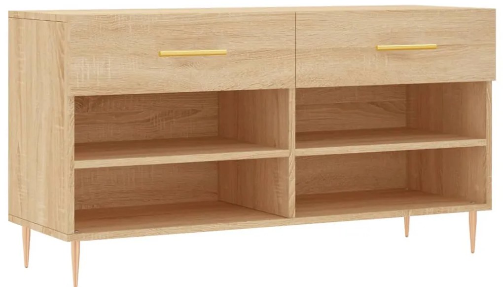 vidaXL Παπουτσοθήκη Sonoma Δρυς 102x35x55 εκ. από Επεξεργασμένο Ξύλο