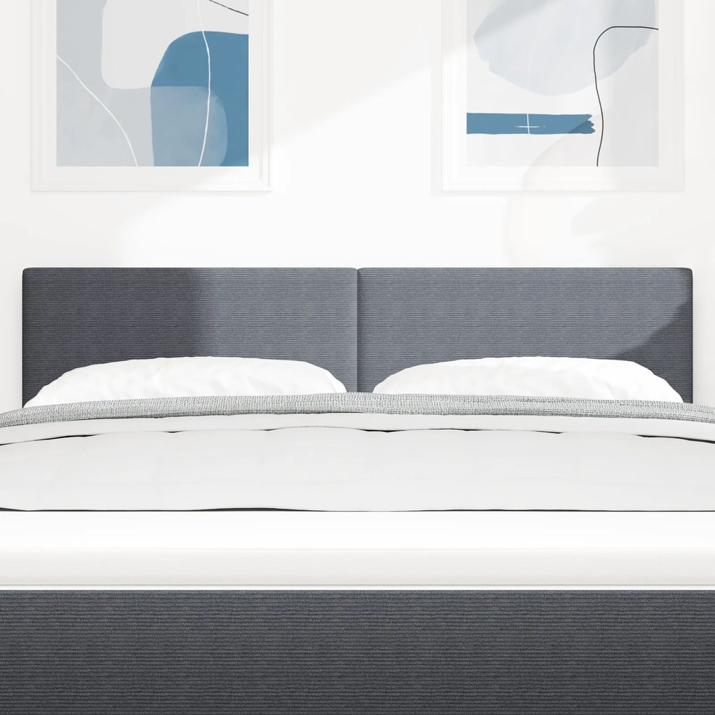 vidaXL LED Κεφαλάρι Απλό Σχέδιο Σκούρο Γκρι 72 εκ. Ύφασμα Κορντούροι