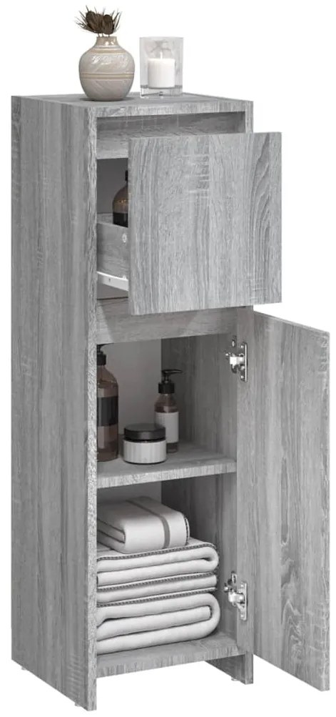 vidaXL Ντουλάπι Μπάνιου Γκρι Sonoma 30x30x95 εκ. Επεξεργασμένο Ξύλο