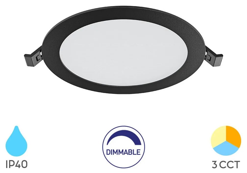 Φωτιστικό Χωνευτό Braytron BP01-91281 Μαύρο Ματ (Black Mat) CCT3