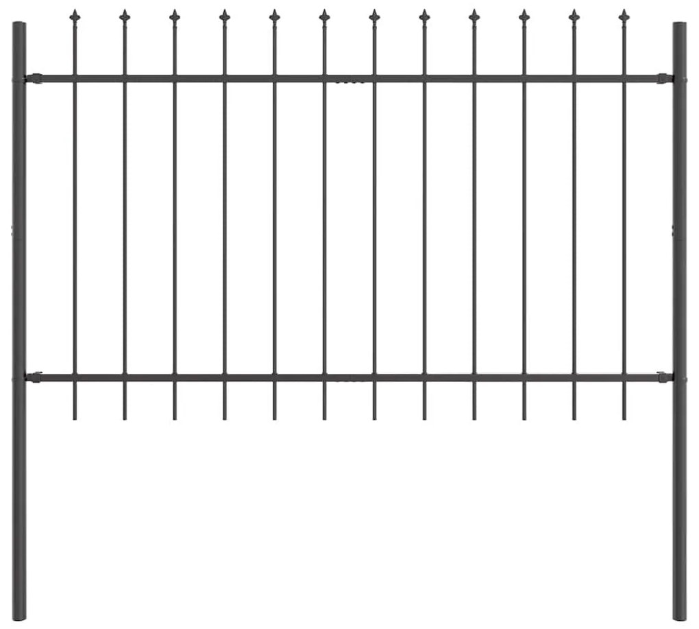 vidaXL Φράκτης Κήπου με Σκληρή Κορυφή, Γκρι, 13.6 x 1.2 μ, Φτιαγμένος από Χάλυβα