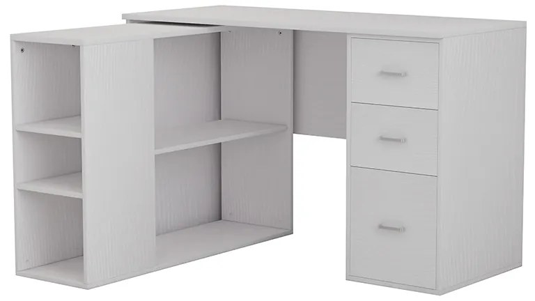Γραφείο γωνιακό αποσπώμενο Polina pakoworld λευκό 120x100x75εκ