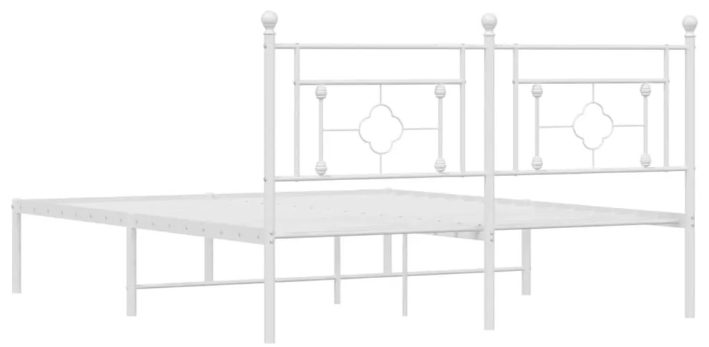 Πλαίσιο Κρεβατιού με Κεφαλάρι Λευκό 160x200 εκ. Μεταλλικό - Λευκό