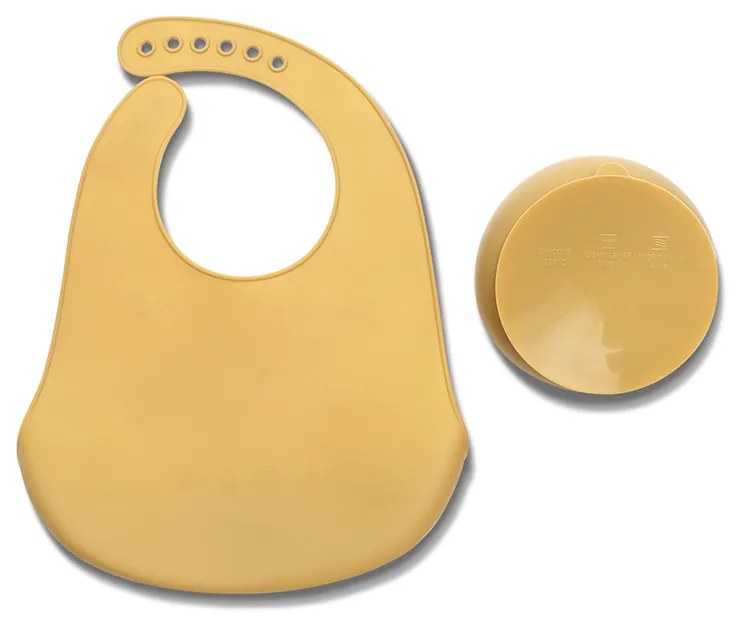 Σετ Φαγητού από Σιλικόνη (μπωλ &amp; σαλιάρα)  Yellow 10230710001