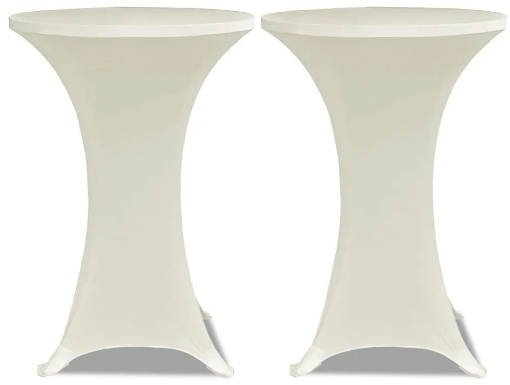 vidaXL Καλύμματα Τραπεζιού Ελαστικά 4 τεμ. Κρεμ Ø 80 εκ.