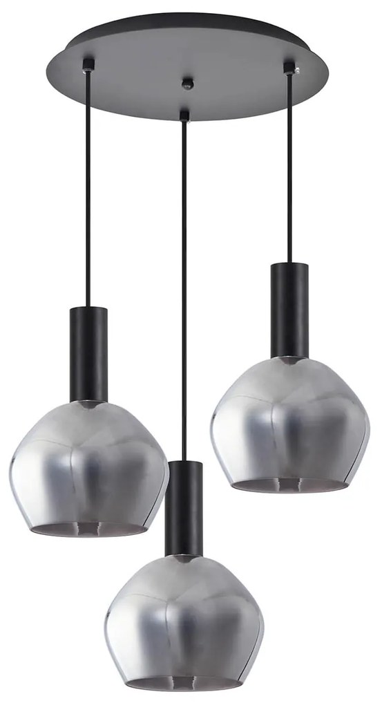 Φωτιστικό Οροφής Τρίφωτο Homelighting 77-8494 Black/White
