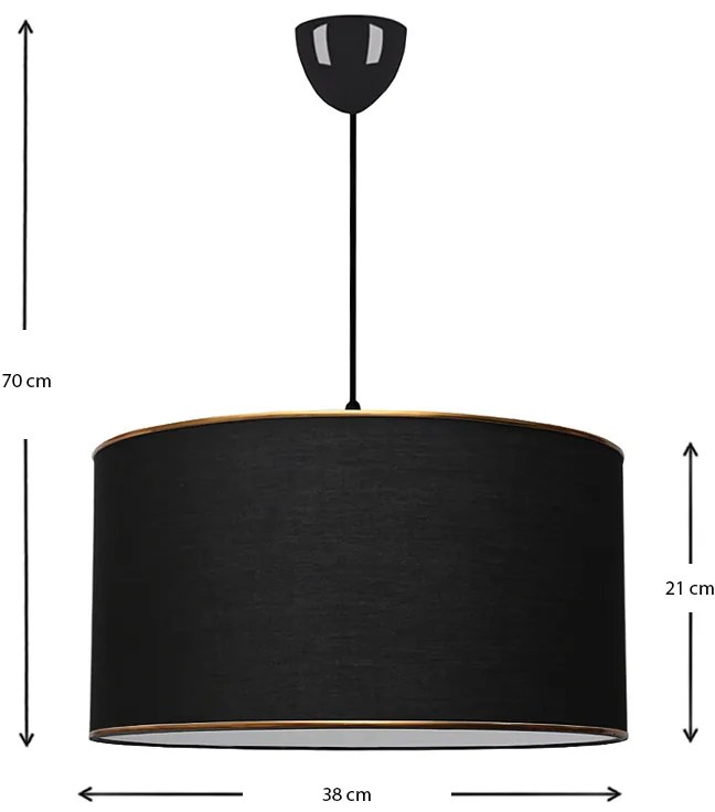 Φωτιστικό οροφής Alloy Megapap υφασμάτινο μονόφωτο χρώμα μαύρο 38x20x70εκ.