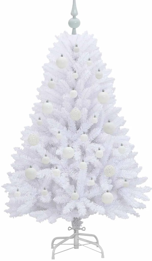 vidaXL Τεχνητό Χριστουγεννιάτικο Δέντρο με Άξονα με βάση Λευκό 120 cm