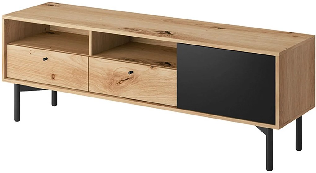 Lh-homefurniture Έπιπλο τηλεόρασης Flow χρώμα Artisan+Black pearl 151x53x41cm FLW-TV