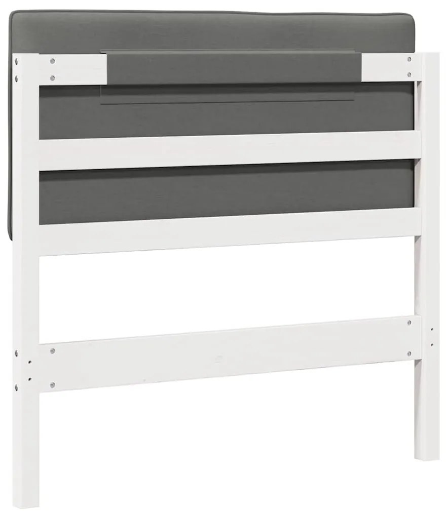 vidaXL Ταπετσαρισμένο κεφαλάρι Λευκό και Ανοιχτό Γκρι 90 cm