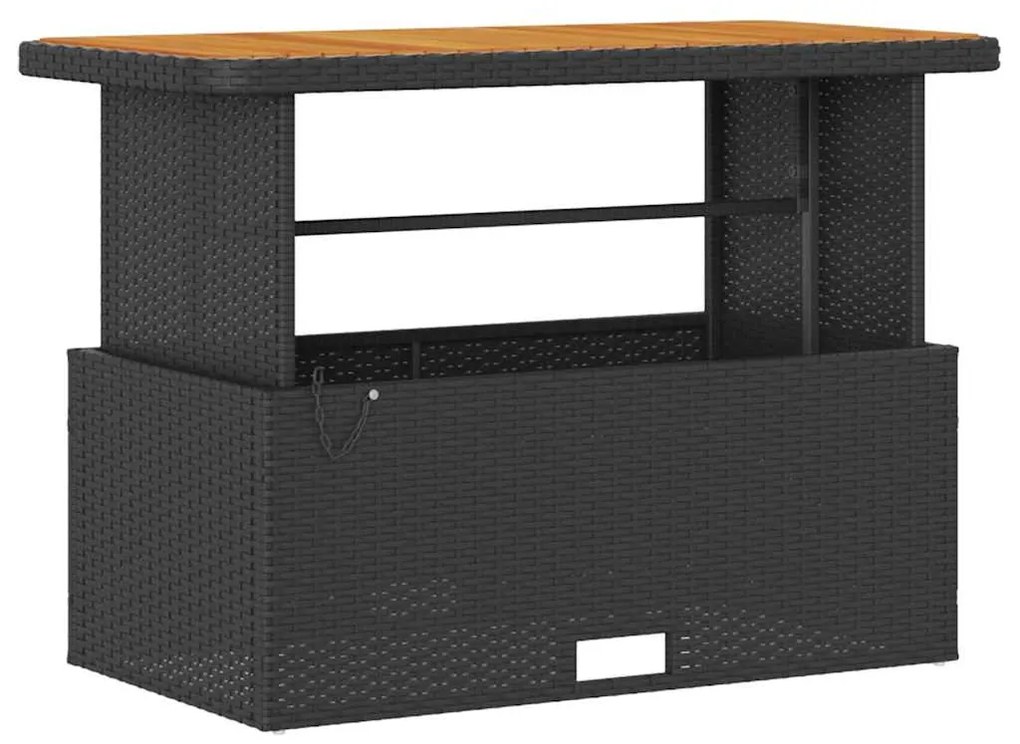 vidaXL Σέτ φαγητού για κήπο Μαύρο συνθετικό ρατάν