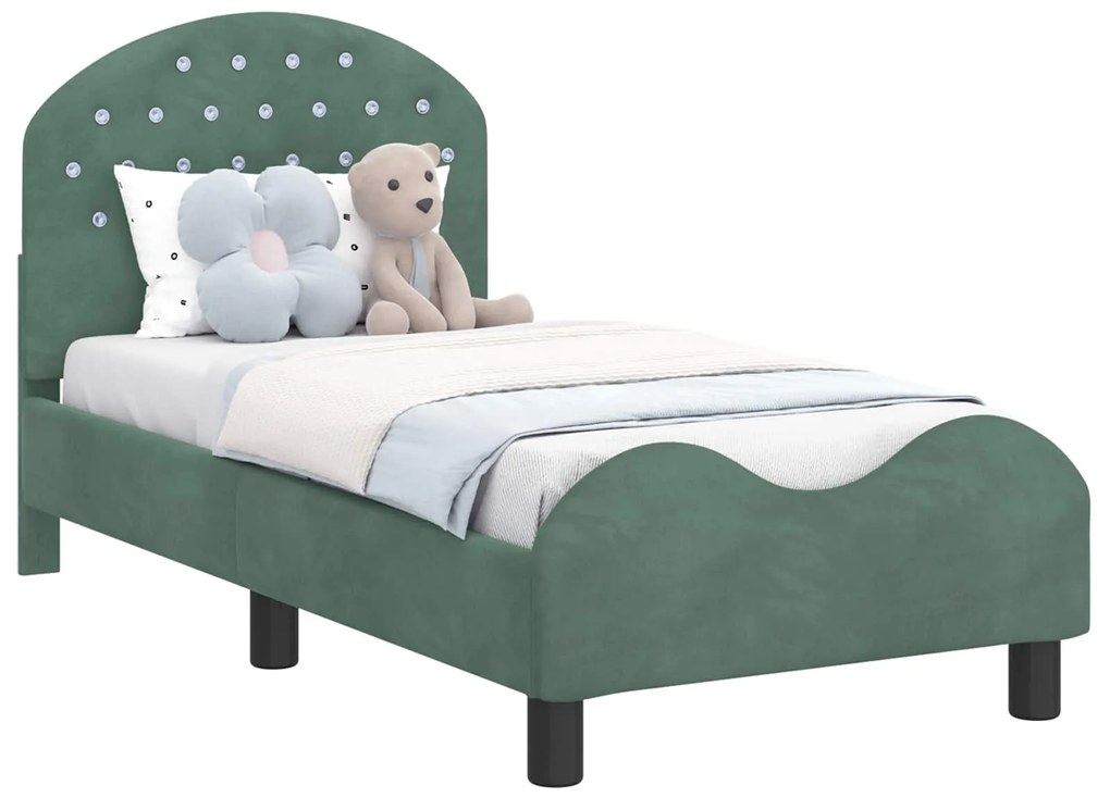 vidaXL Κρεβατική βάση για παιδιά με προσκέφαλο Θαλασσί 70 x 140 cm