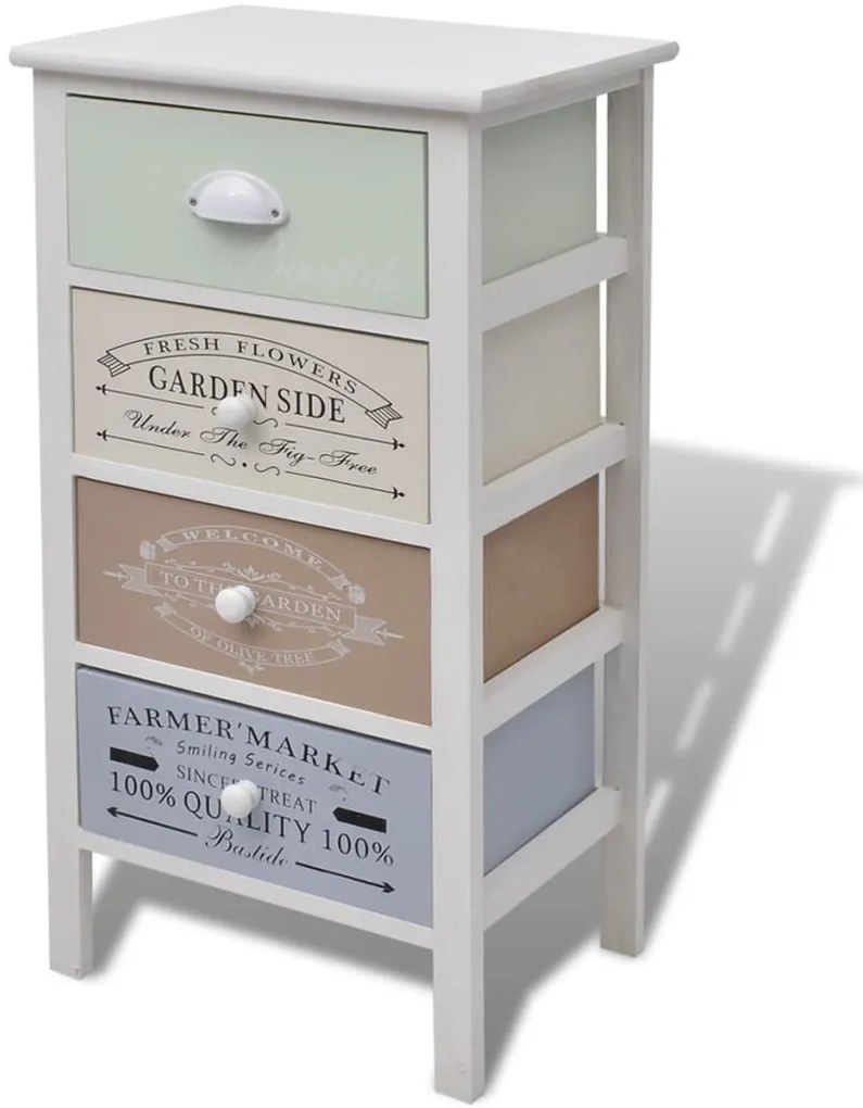 vidaXL Συρταριέρα με 4 Συρτάρια Στιλ Γαλλικής Εξοχής Ξύλινη