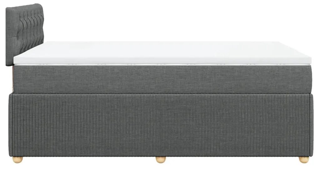 vidaXL Κρεβάτι Boxspring με Στρώμα Σκούρο Γκρι 120x200 εκ. Υφασμάτινο