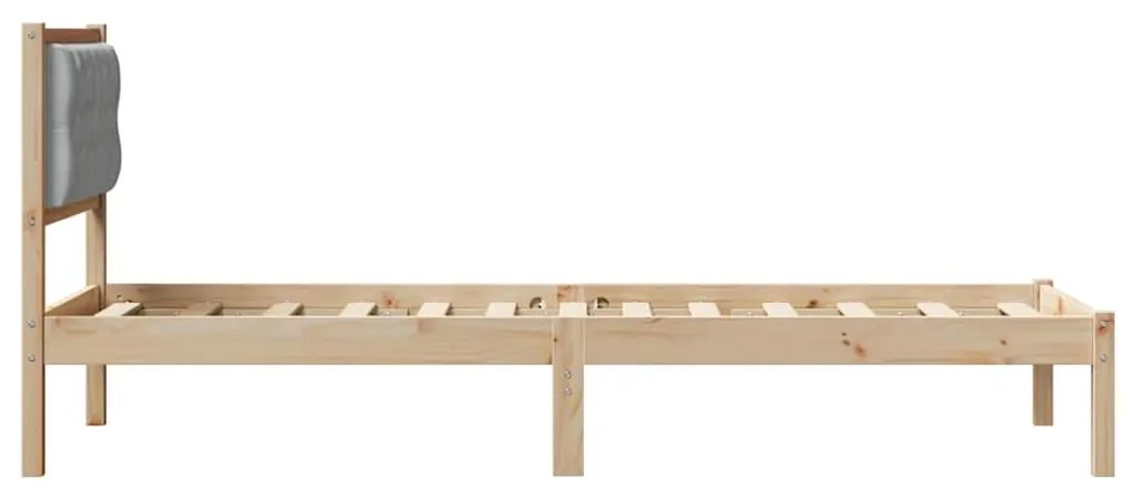 vidaXL Σκελετός Κρεβατιού με κεφαλάρι Ανοιχτό γκρι 90 x 190 cm