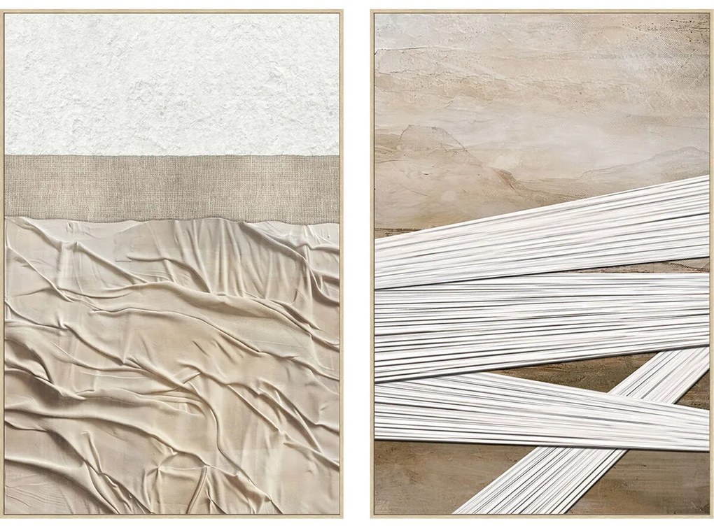 Καμβάς Home ESPRIT Λευκό Μπεζ Σύγχρονη Urban (x2)