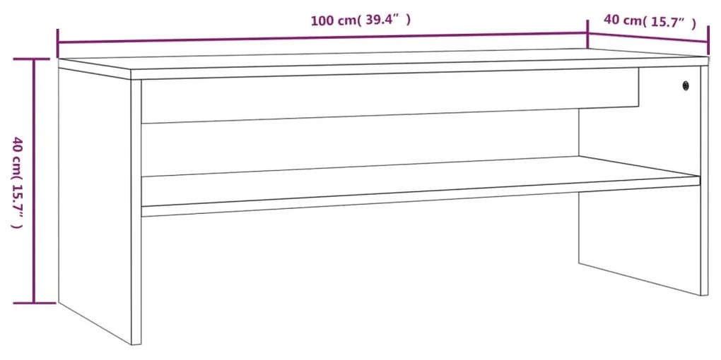 Τραπεζάκι Σαλονιού Καφέ Δρυς 100x40x40 εκ. Επεξεργασμένο Ξύλο - Καφέ