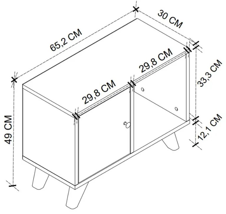 Κομοδίνο Rico Megapap χρώμα λευκό 65,2x30x49εκ. - GP041-0091,1