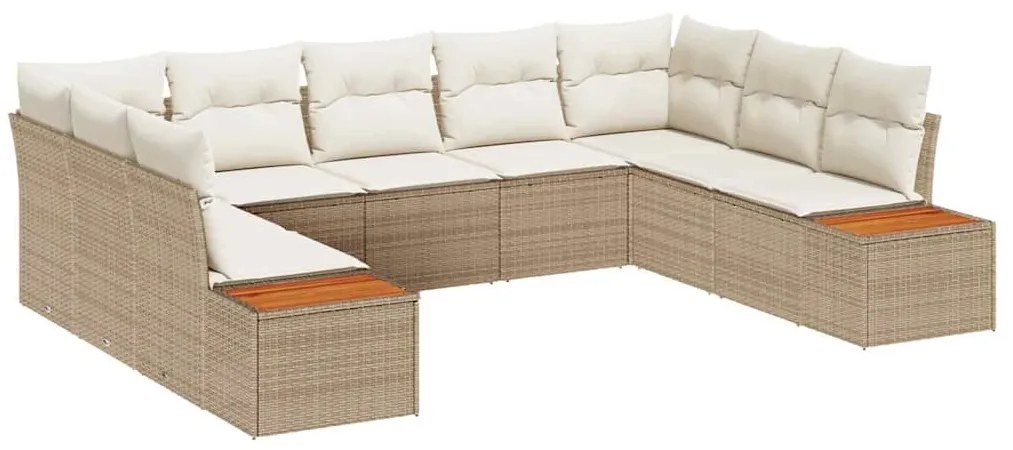 vidaXL Σετ Καναπέ Κήπου 5 pcs μπεζ και κρεμ 289 x 209 x 85 εκ