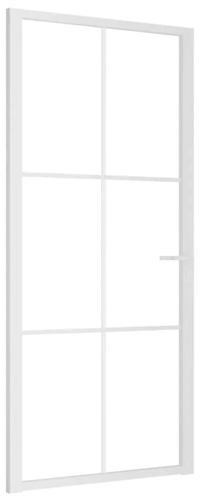 vidaXL Εσωτερική Πόρτα 93x201,5 εκ. Λευκό ESG Γυαλί και Αλουμίνιο