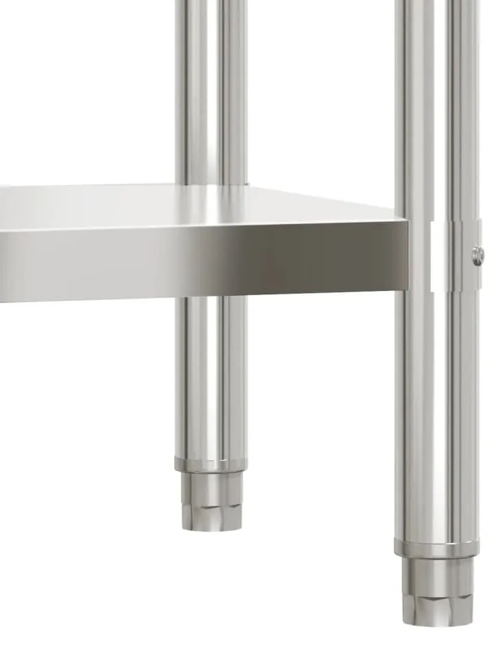 vidaXL Πάγκος Εργασίας Κουζίνας με Ράφι 110x55x150 εκ. Ανοξείδ. Ατσάλι